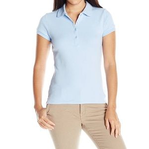 Light Blue Collared Short Sleeve Golf Polo Shirt